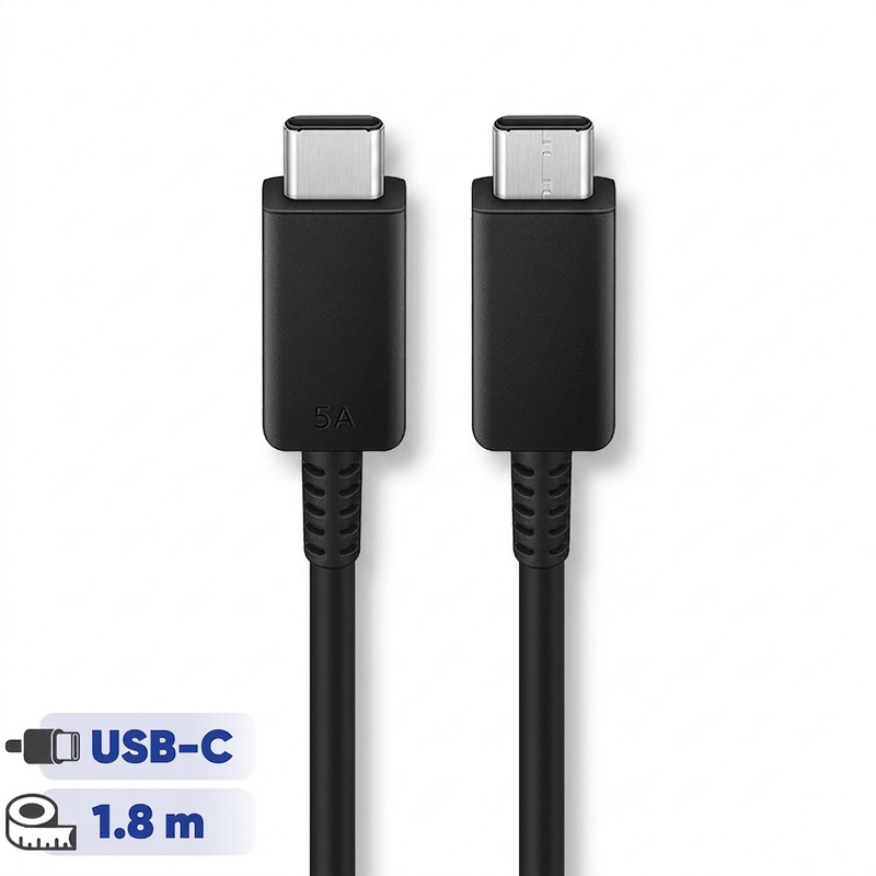 کابل تبدیل USB-C به USB-C سامسونگ مدل 1.8 متری - 5 آمپر
