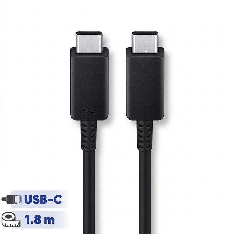 کابل تبدیل USB-C به USB-C سامسونگ مدل 1.8 متری - 5 آمپر