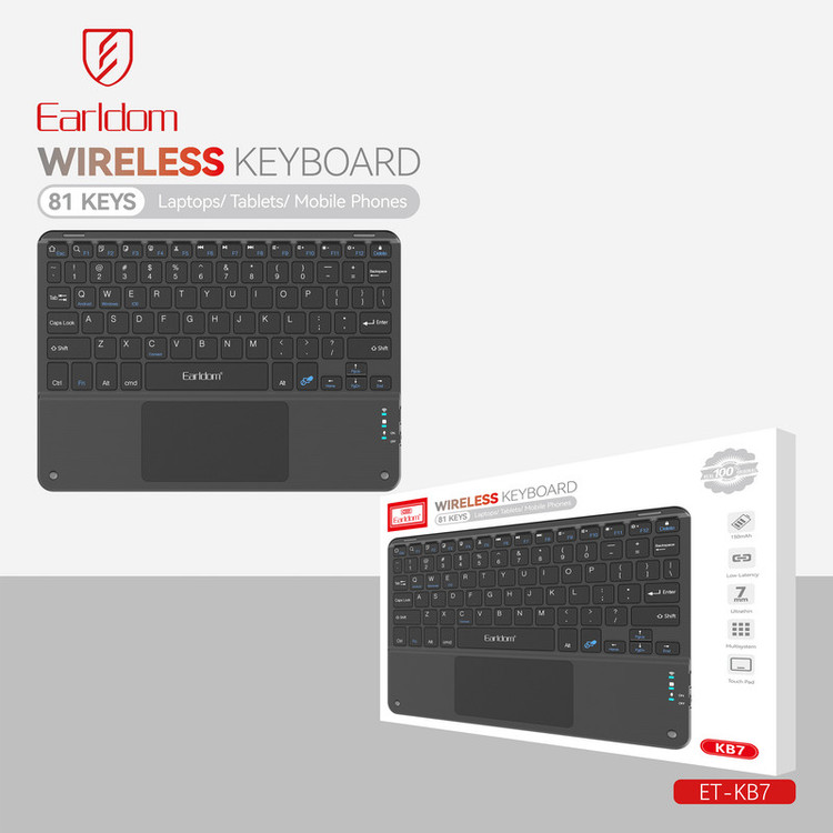 کیبورد بی سیم ارلدام مدل KB7