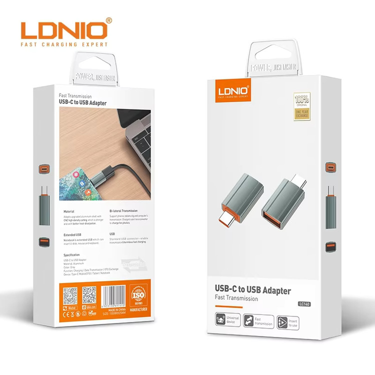 مبدل الدینیو مدل LDNIO LC140 OTG USB-C To USB-A