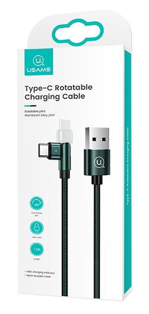کابل شارژ یوسمز مدل US-SJ477 U60 Type-A To Type-C با طول 1 متر