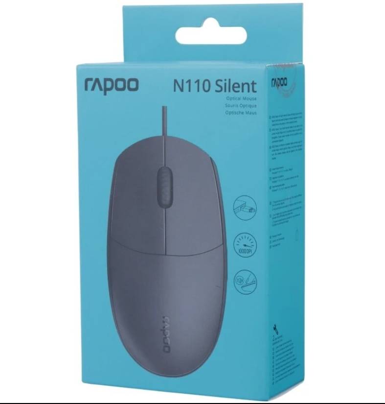 ماوس سیم دار رپو مدل RAPOO N110 Silent مشکی